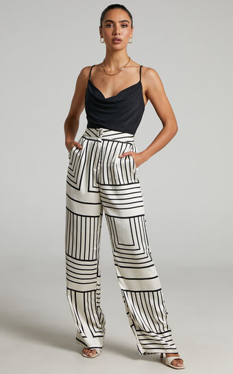 4th & Reckless - Norma Trouser in abstract satin