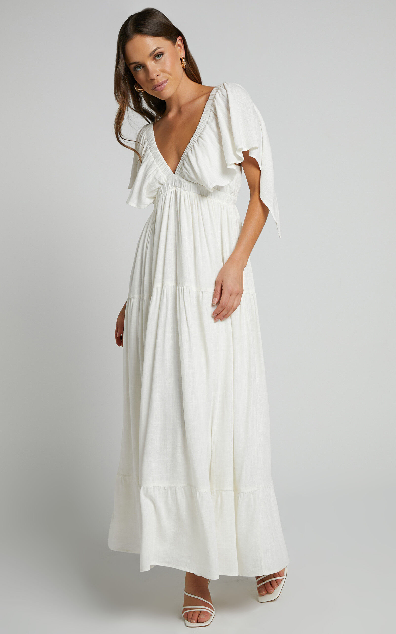 White empire waist maxi on sale dress