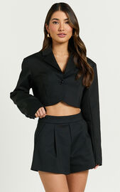 Florence Jacket - Boxy Cropped Blazer in Black | Showpo USA