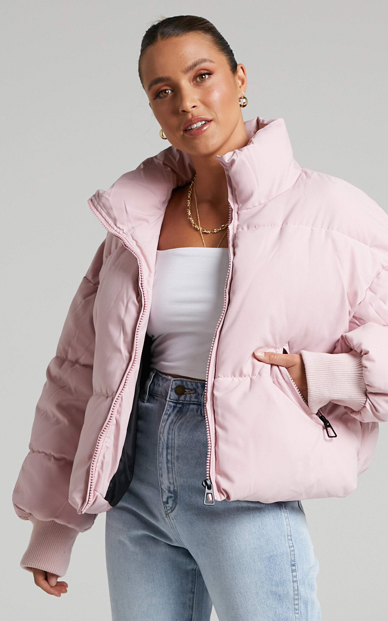 Pink puffer best sale jacket australia