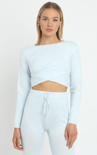 Deanna Knit Top in Baby Blue