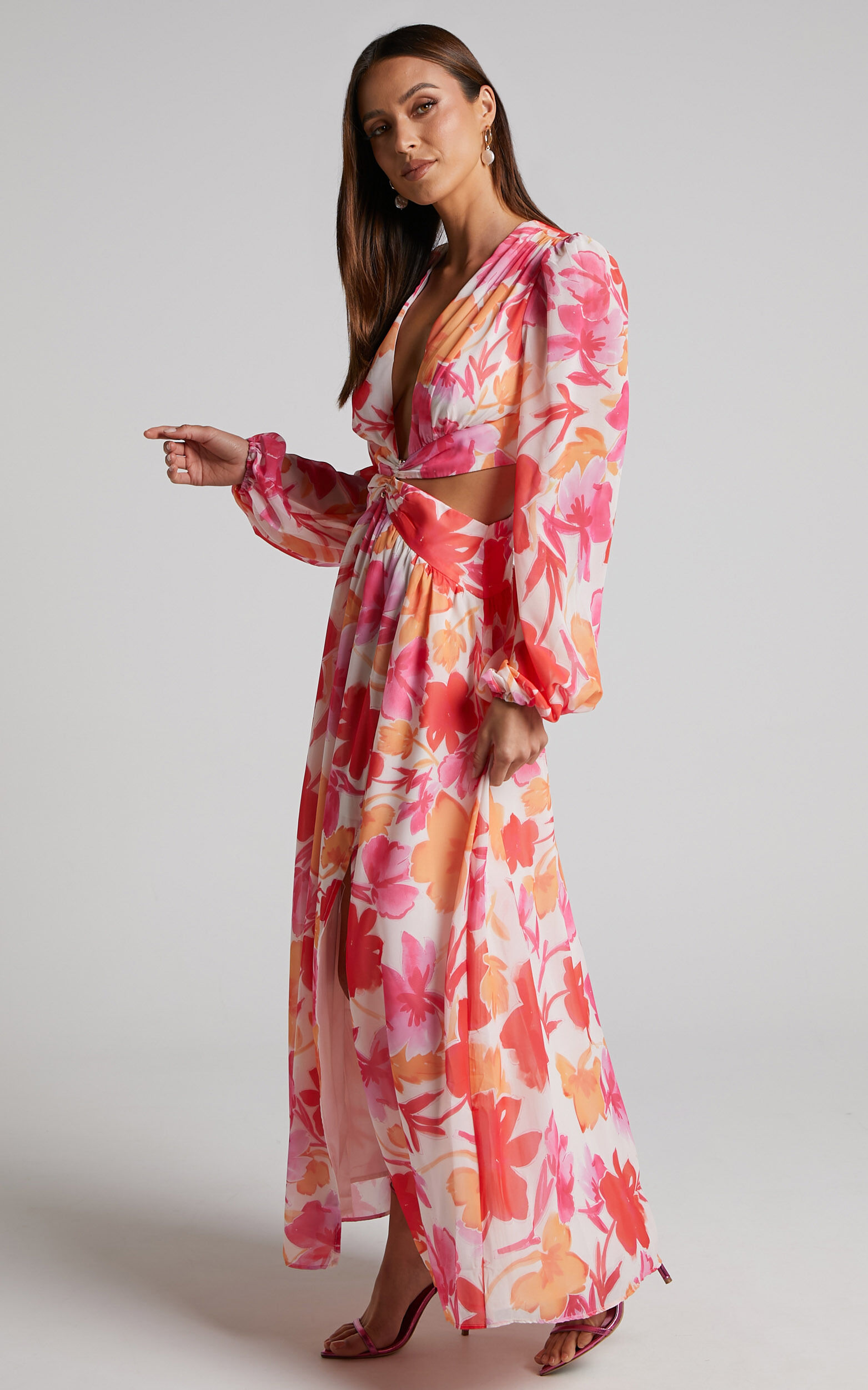Long plunge dress new arrivals