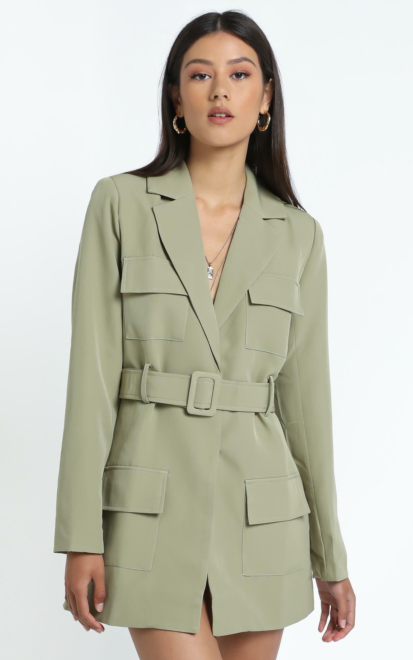 Lioness Steinway Mini Blazer Dress in Sage