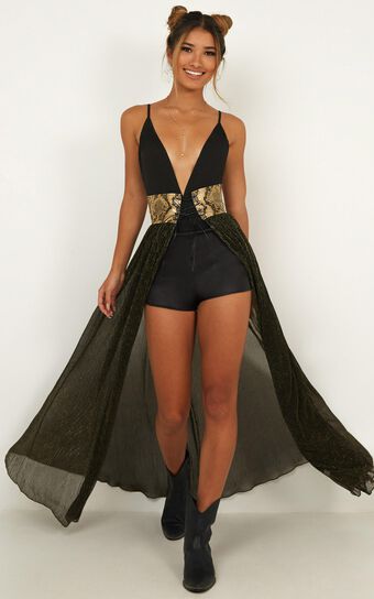 Bad Girls Do It Well Skirt In Black And Gold