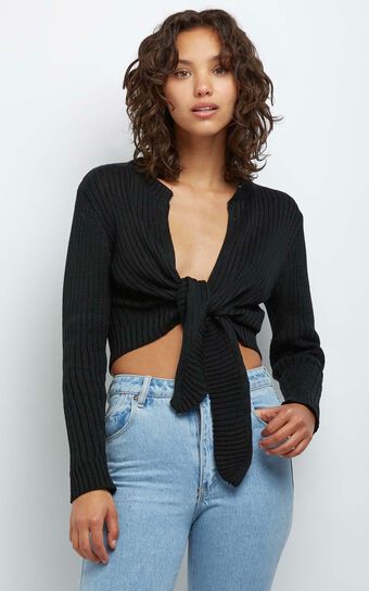 Leandra Knit Top in Black