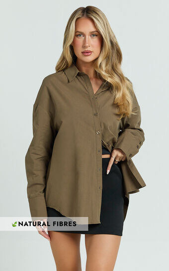 Terah Shirt - Button Up Shirt in Khaki