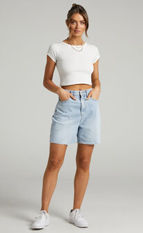 Lee - High Baggy Denim Short in Blue Encounter