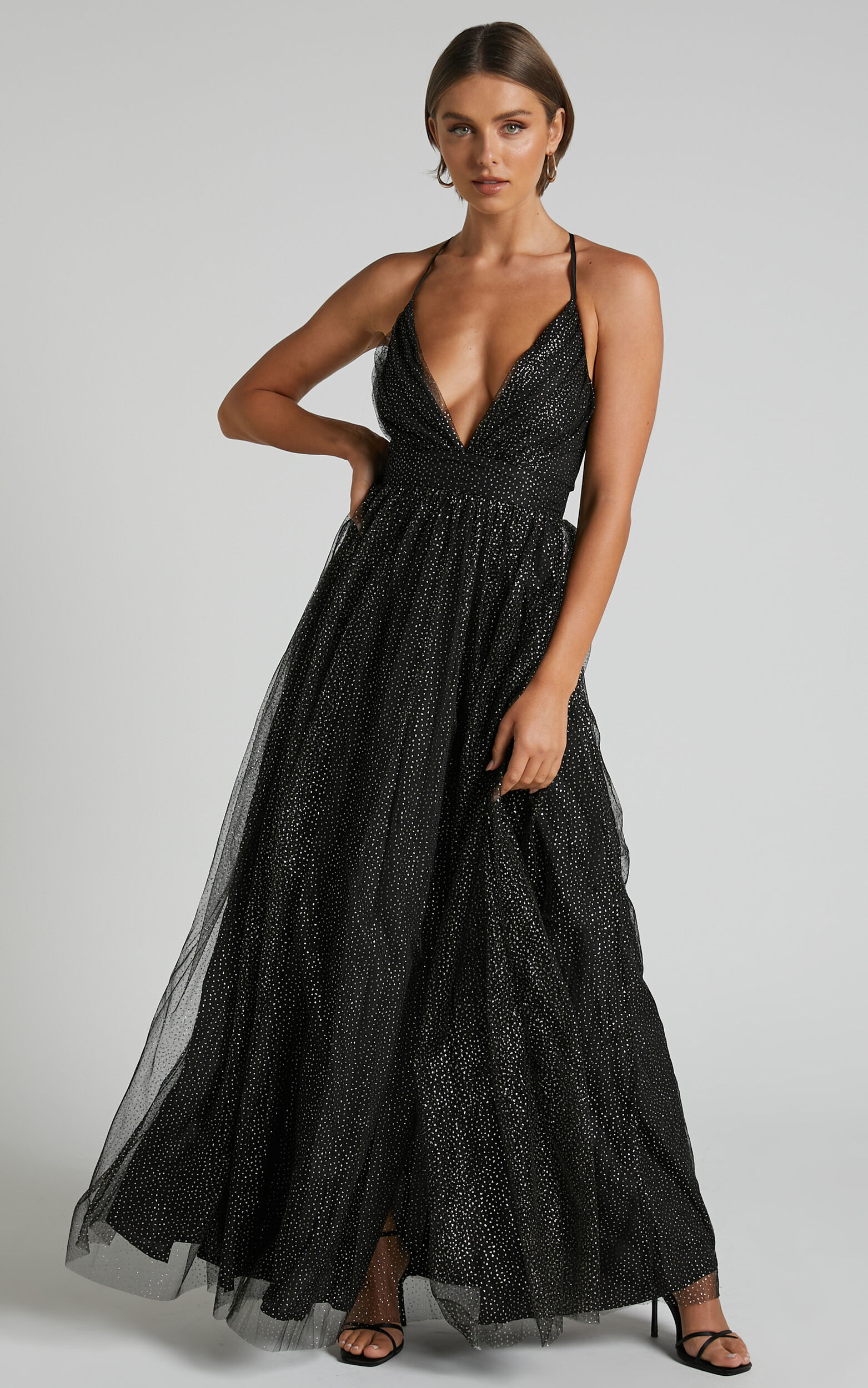 Ebon Flow Sequined Bodice Maxi Dress Ebon Flow Sequined Bodice Maxi Dress