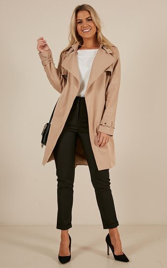 Far From Here Trench Coat In Beige
