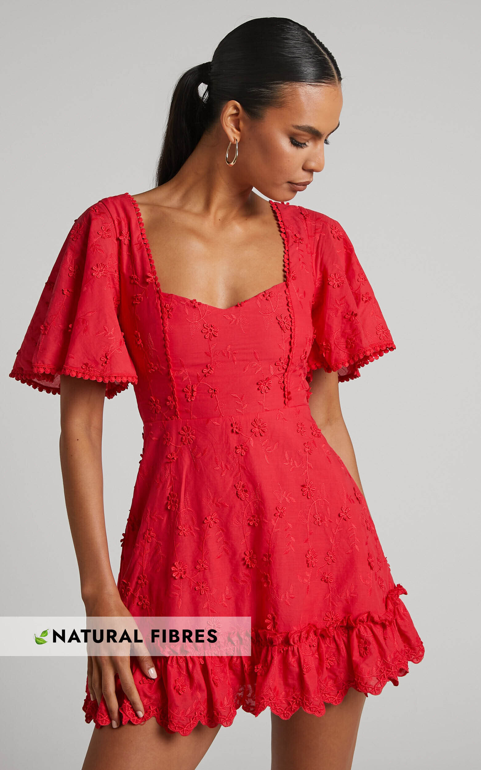 Fancy A Spritz Mini Dress Square Neck Dress in Red Showpo USA