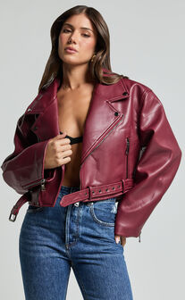 Lioness - Staten Island PU Jacket in Mulberry