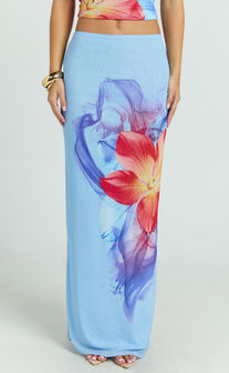 Lilly Maxi Skirt - Mesh Low Waist Skirt in Electric Orchid