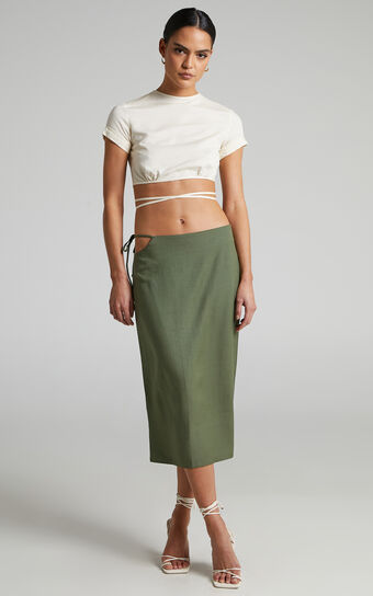 Lioness - Fazio Midi Skirt in Khaki