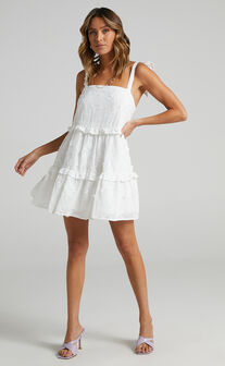Jodilou Midi Dress - Halter Tiered Dress in White