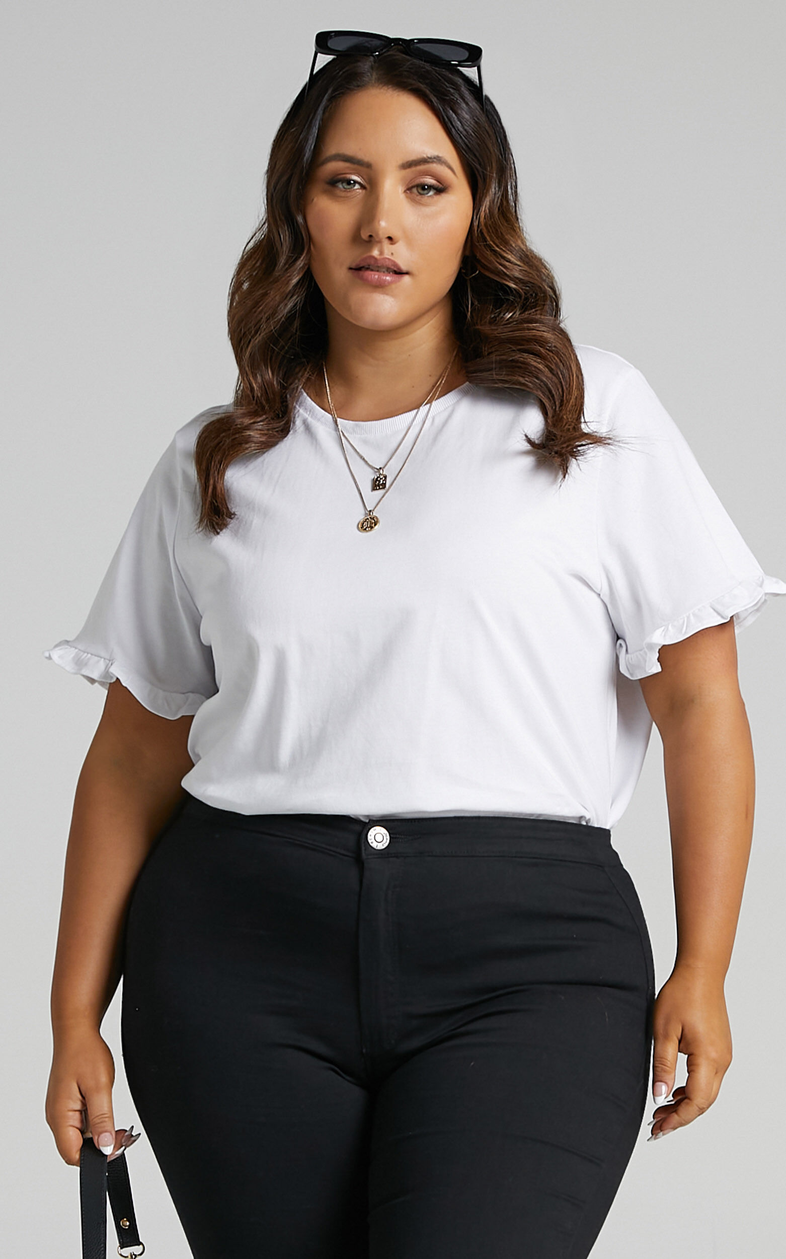 Big ruffle sleeve top discount