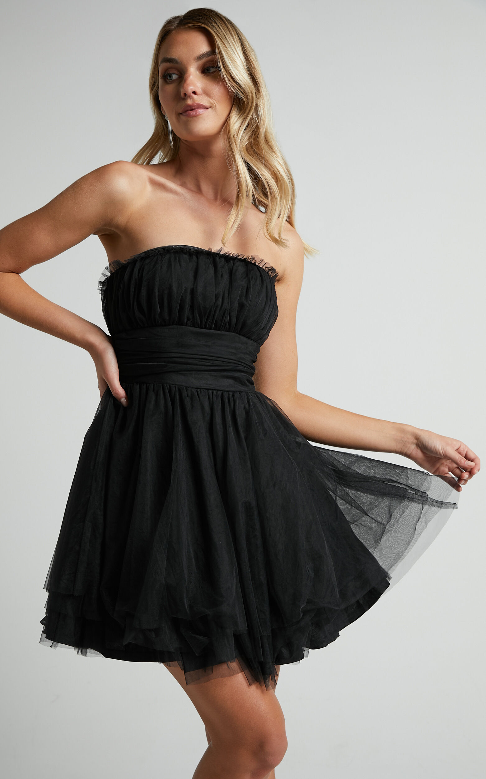 Frill detail mini dress online