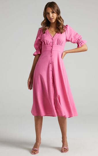 Jaycee Dress in Bubblegum Pink