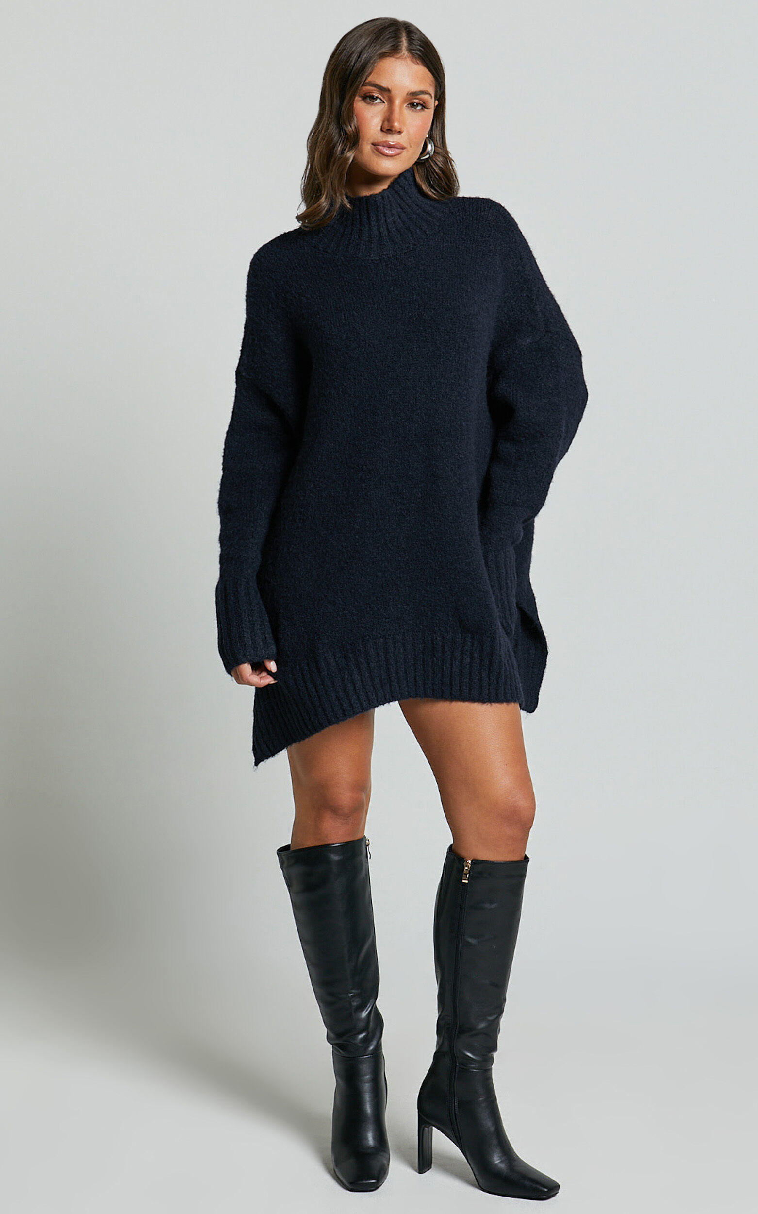 Luella Jumper Oversized Turtle Neck Jumper in Navy Showpo