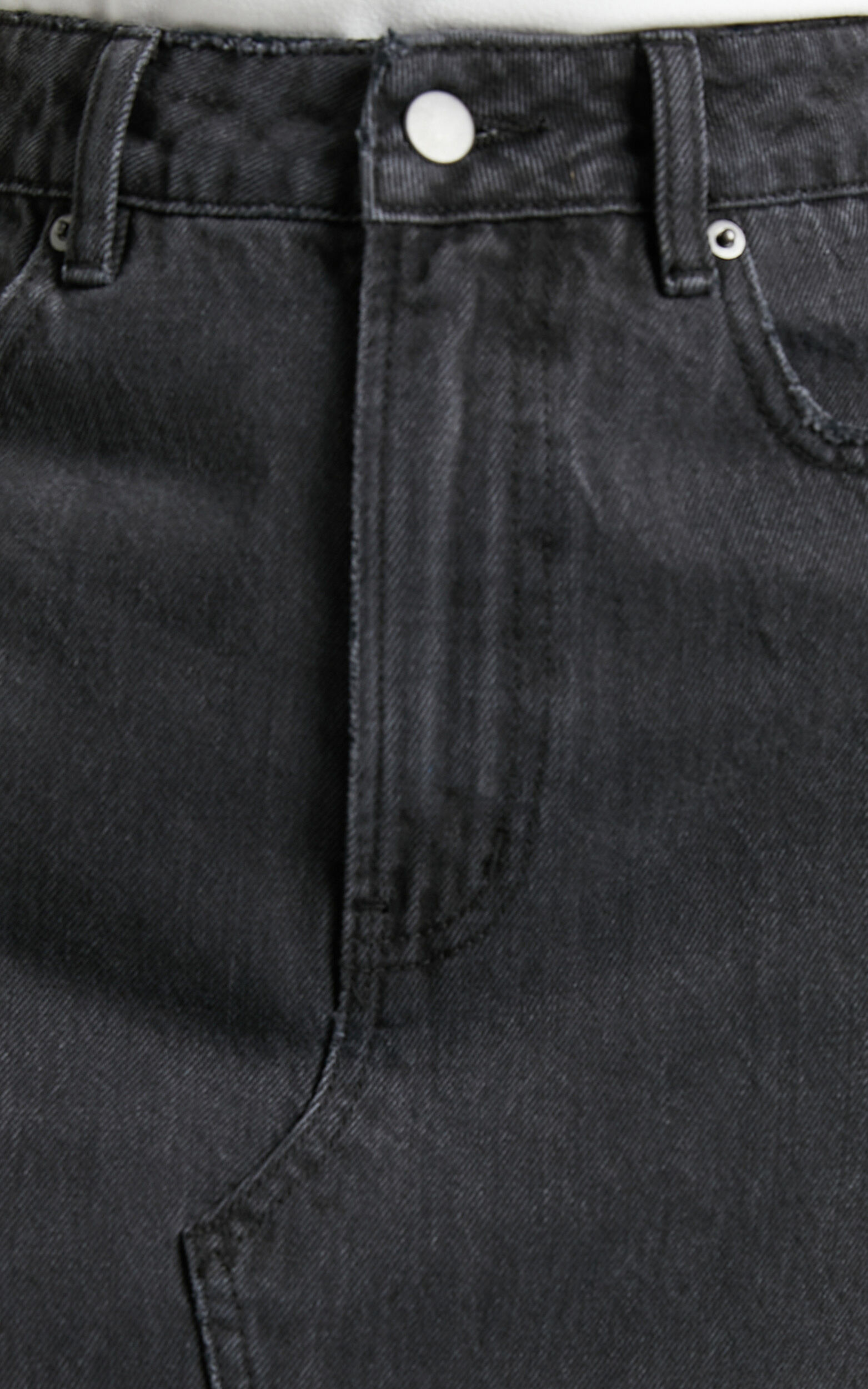 Kira Midi Skirt - Front Split Denim Skirt in Washed Black | Showpo USA