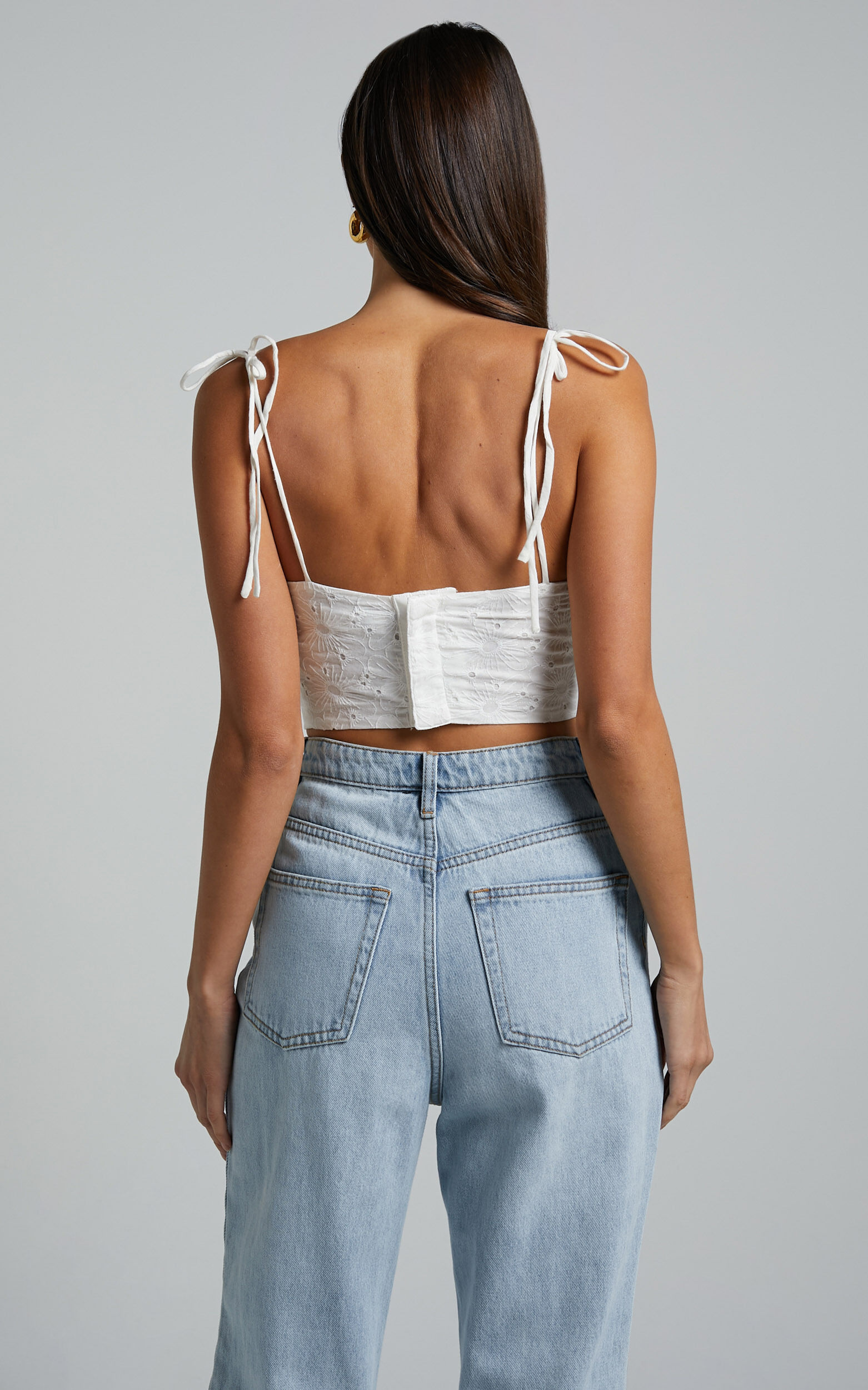 Topshop tie cheap shoulder corset top