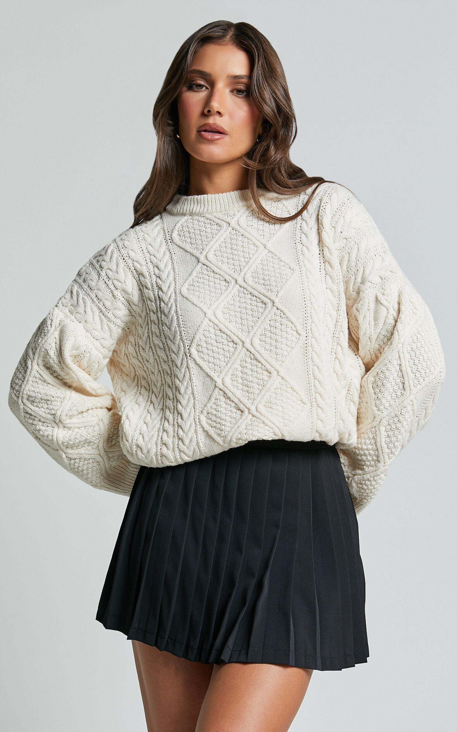 Baggy cream jumper on sale