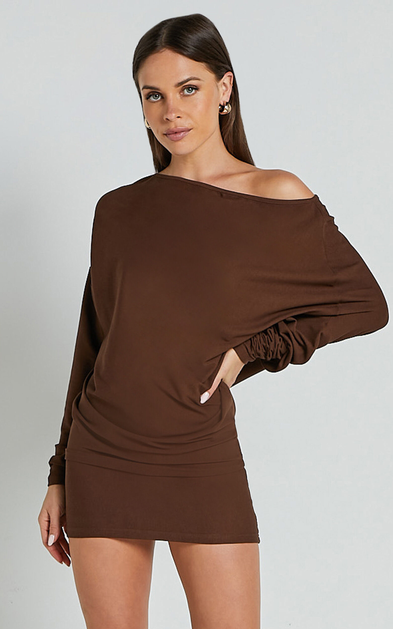 Chocolate bodycon dress top