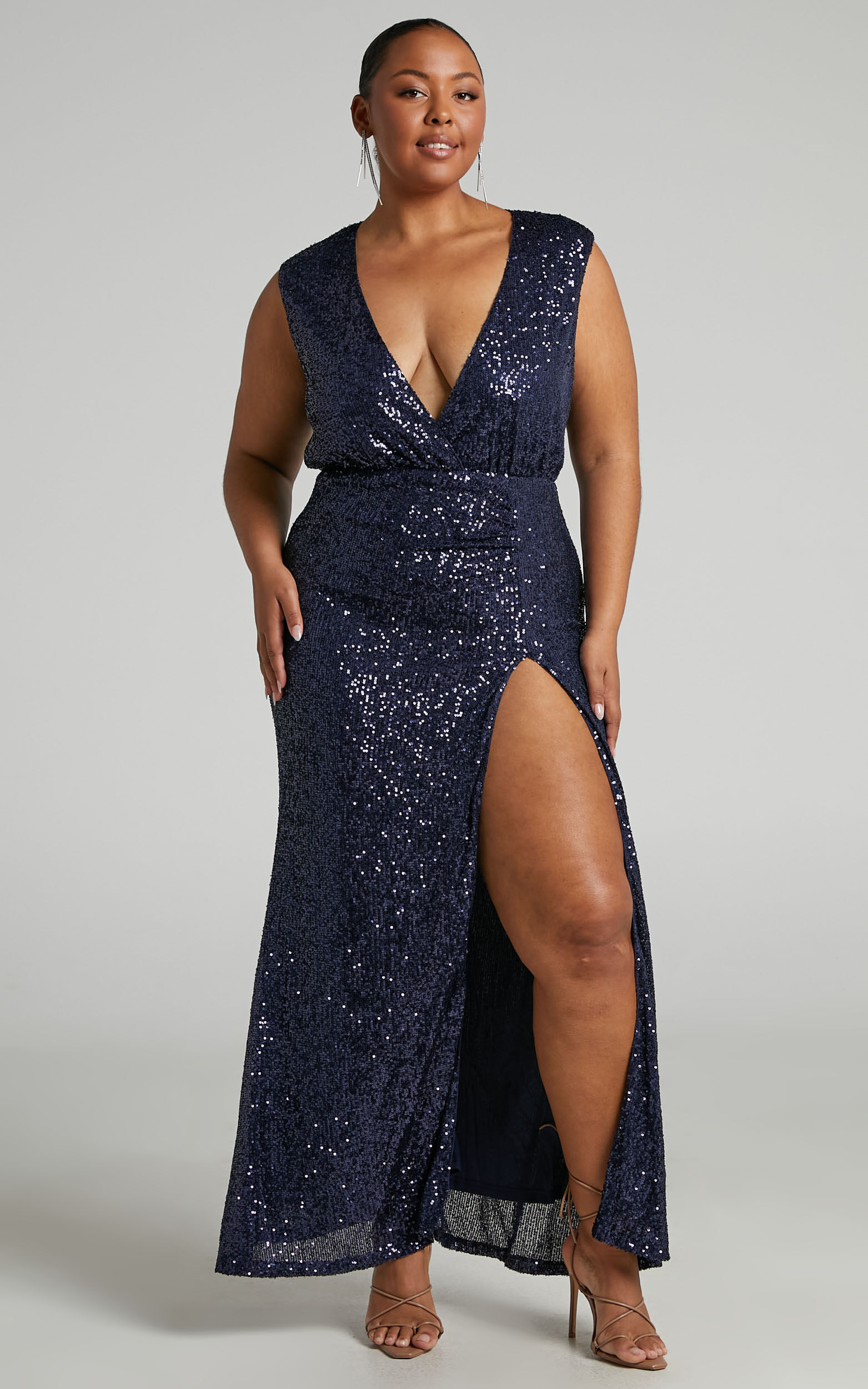 Plus size navy shop sequin dress