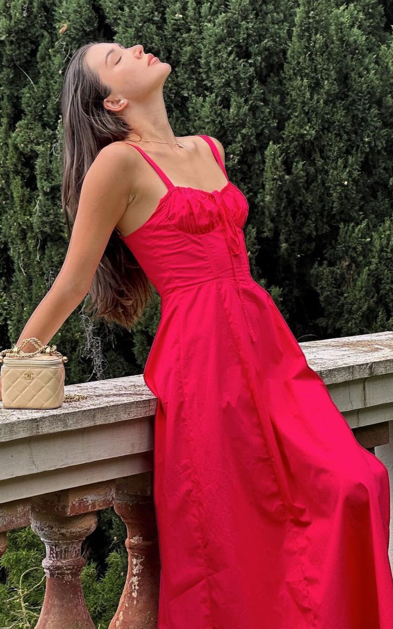 Maiya Midi Dress Tie Front Fitted Bodice Dress in Hot Pink Showpo