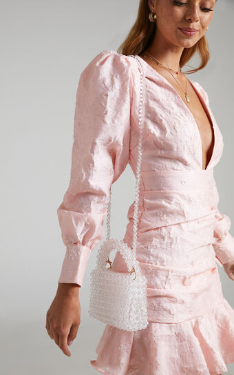 Jaynee Beaded Bag in Clear