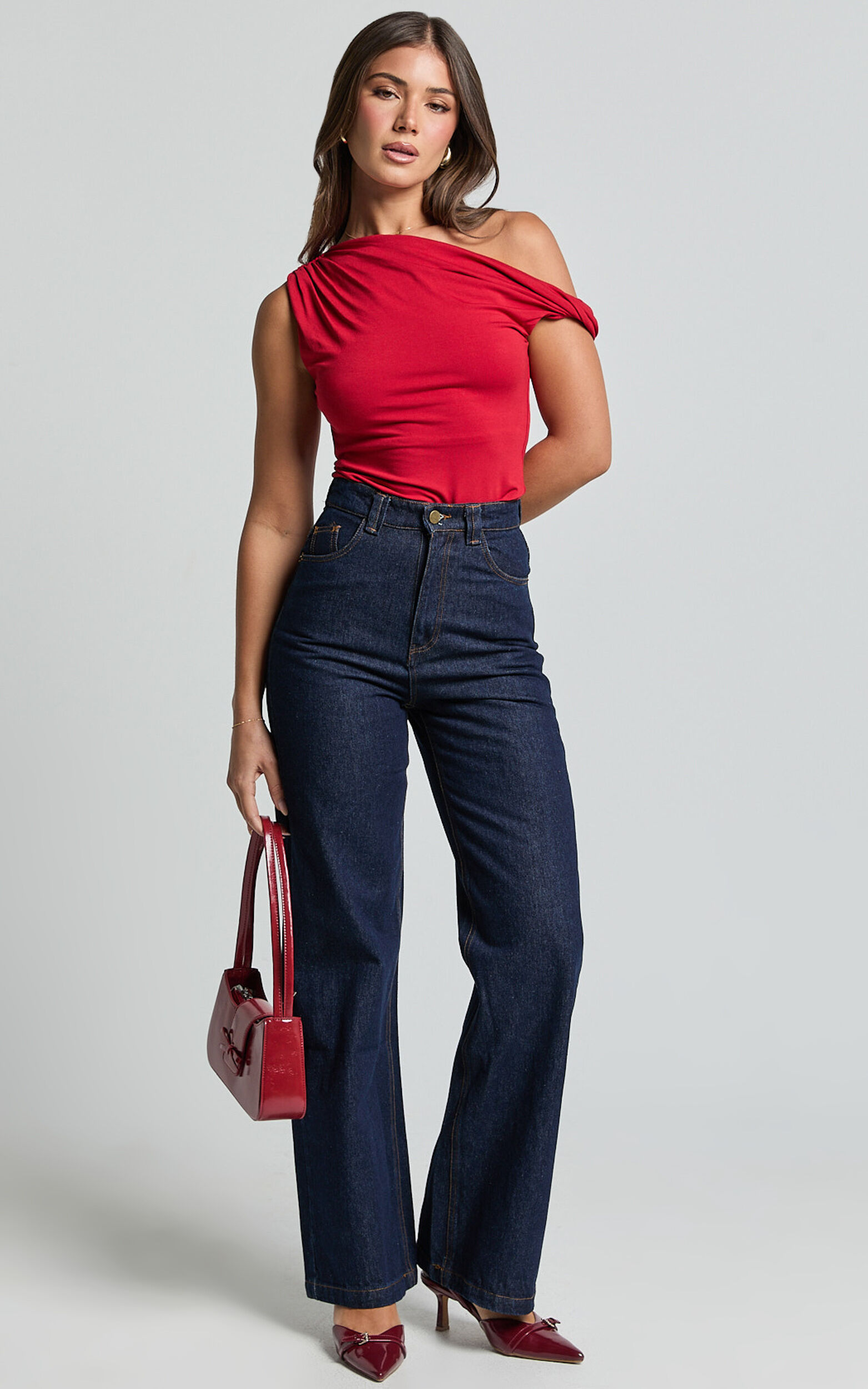 トップス the red thread S offshoulder tops petal THEREDTHREAD / ザレッドスレッド】S offshoulder tops petal