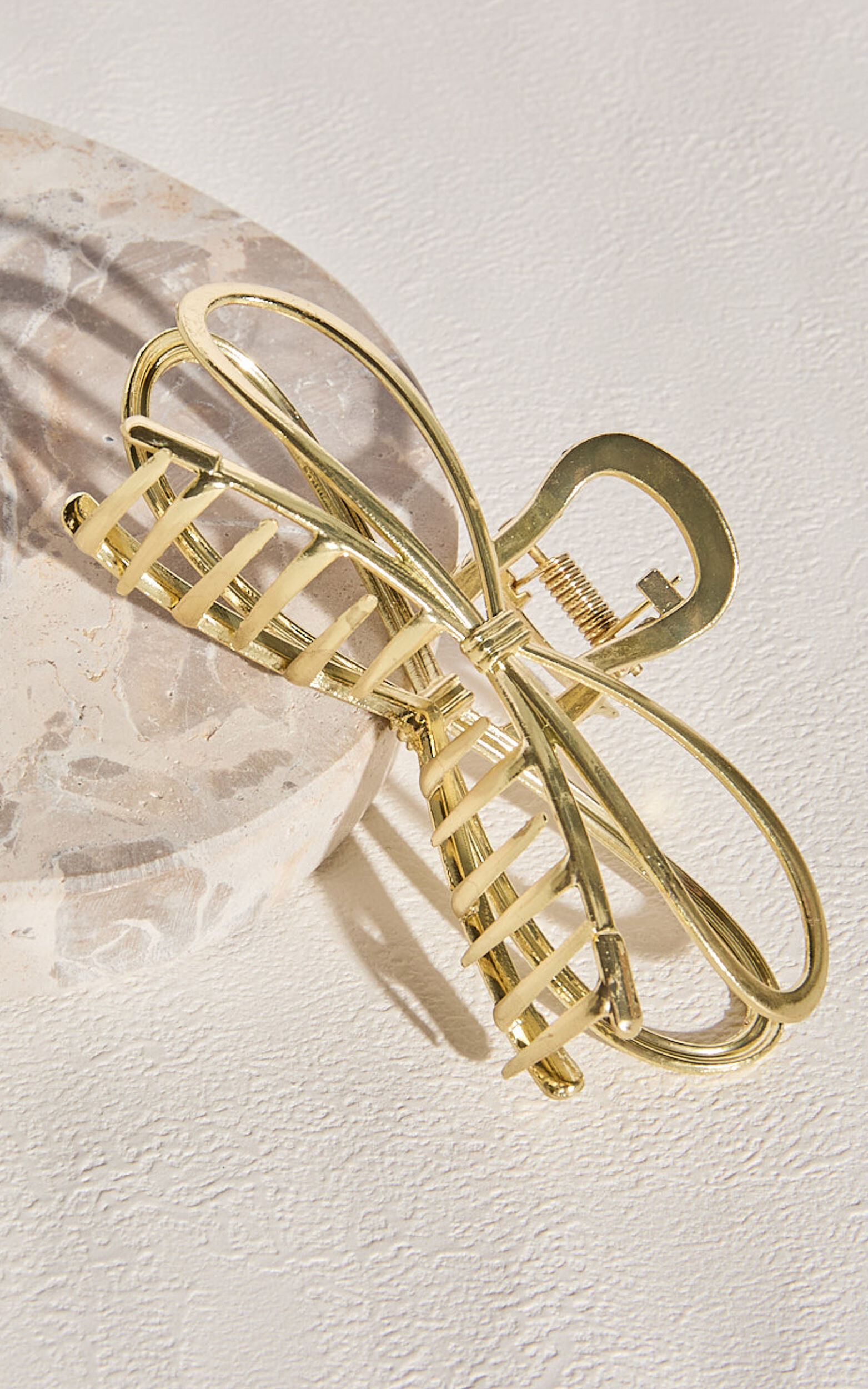 Perrie Hair Clip - Small Bow Detail Hair Clip in Gold - NoSize, GLD1