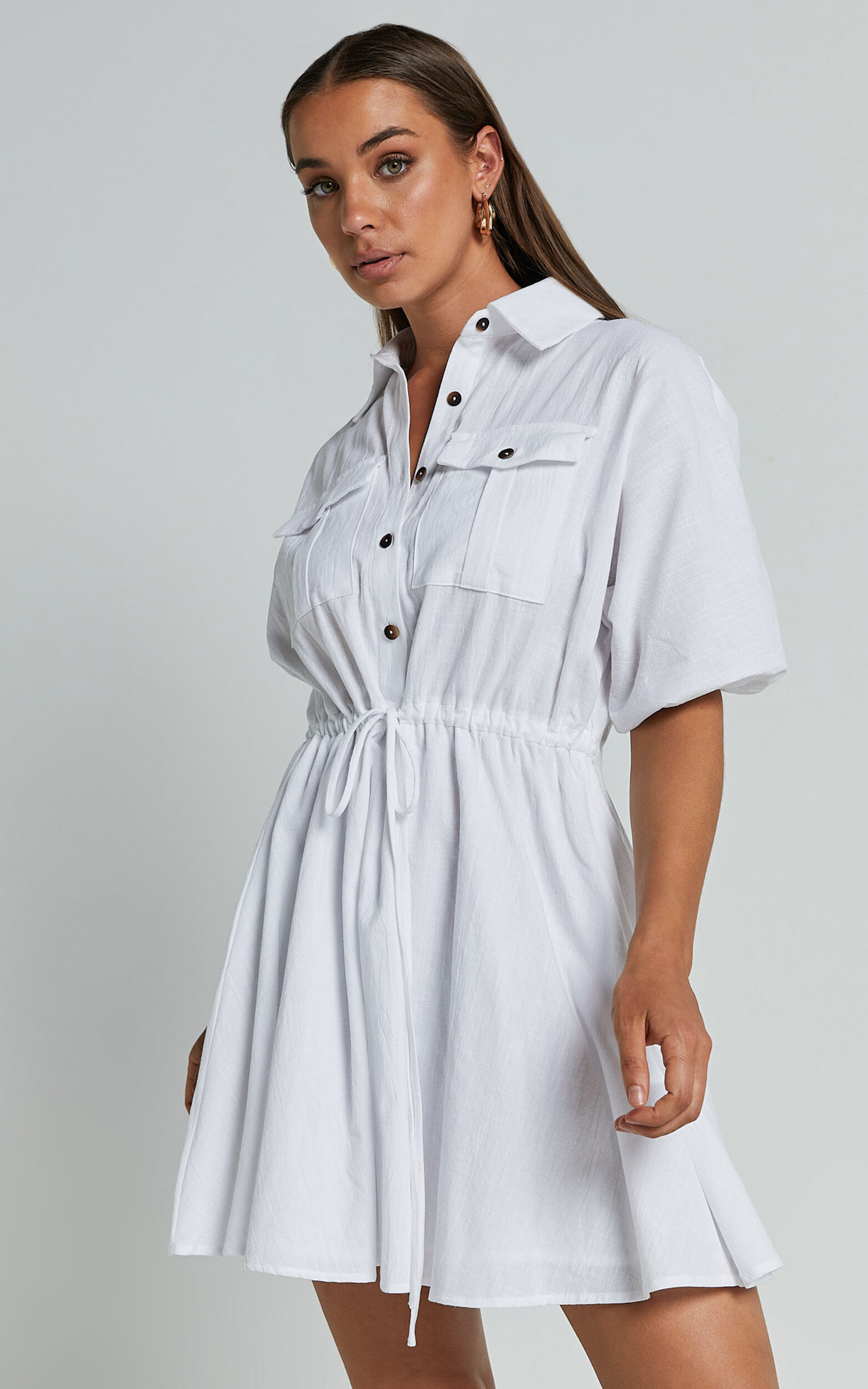 Utility tie waist shirt dress store