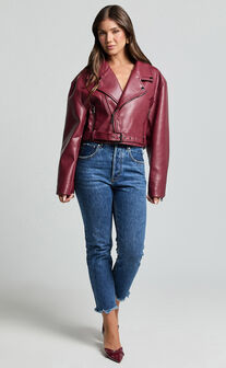 Lioness - Staten Island PU Jacket in Mulberry