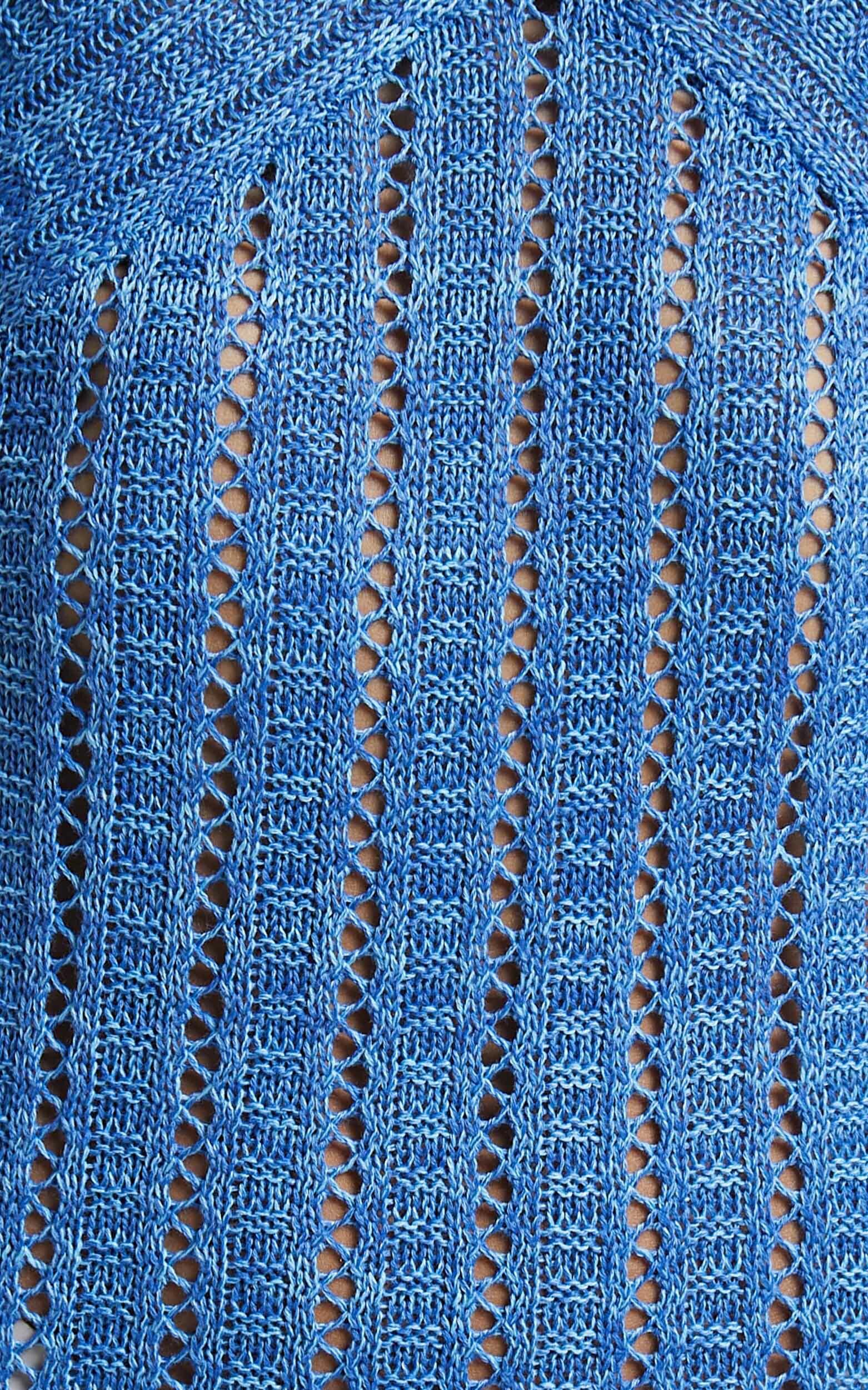 Maricel Midi Dress - Chevron Crochet Dress in Blue | Showpo USA