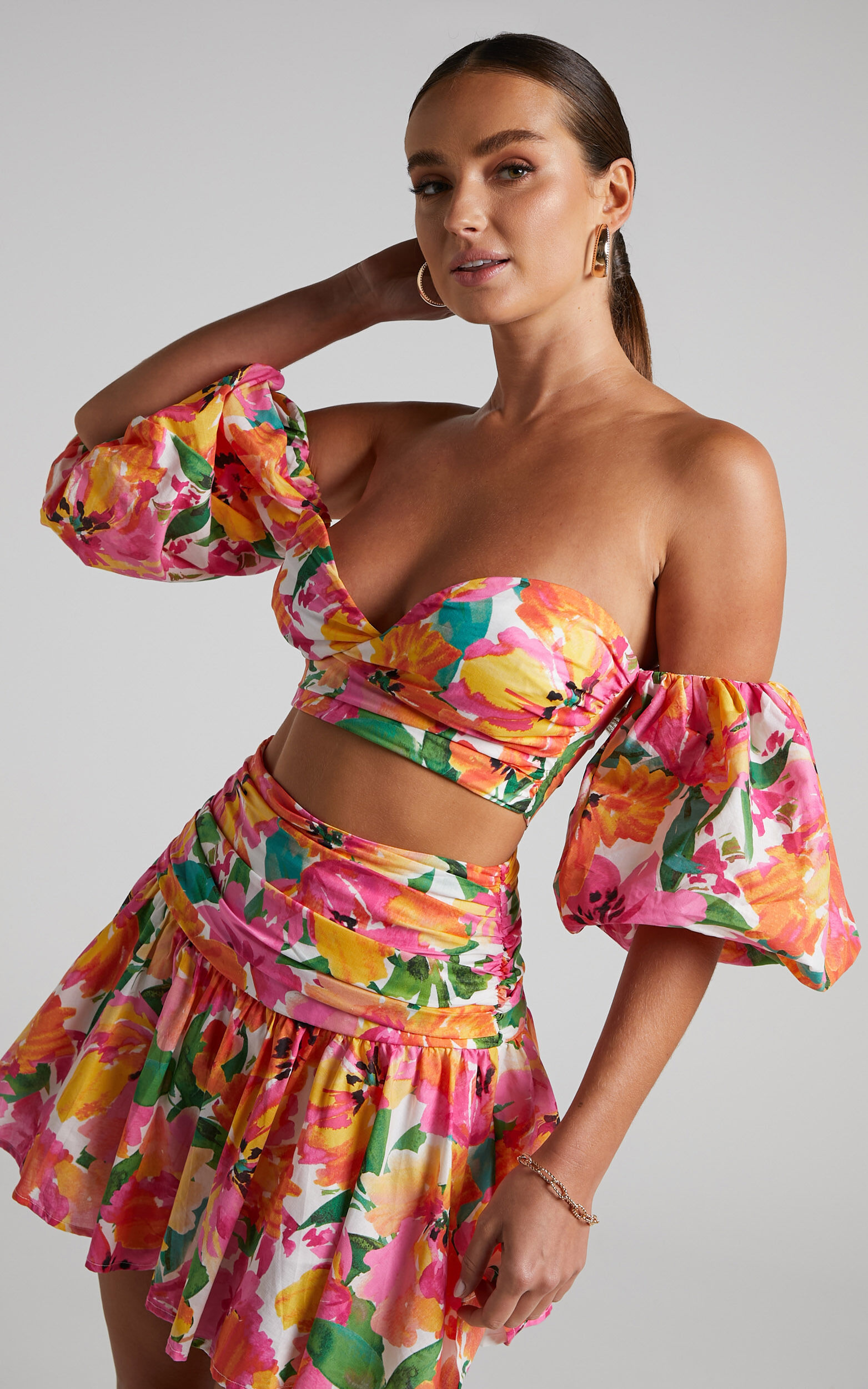 Off the shoulder two piece set sales