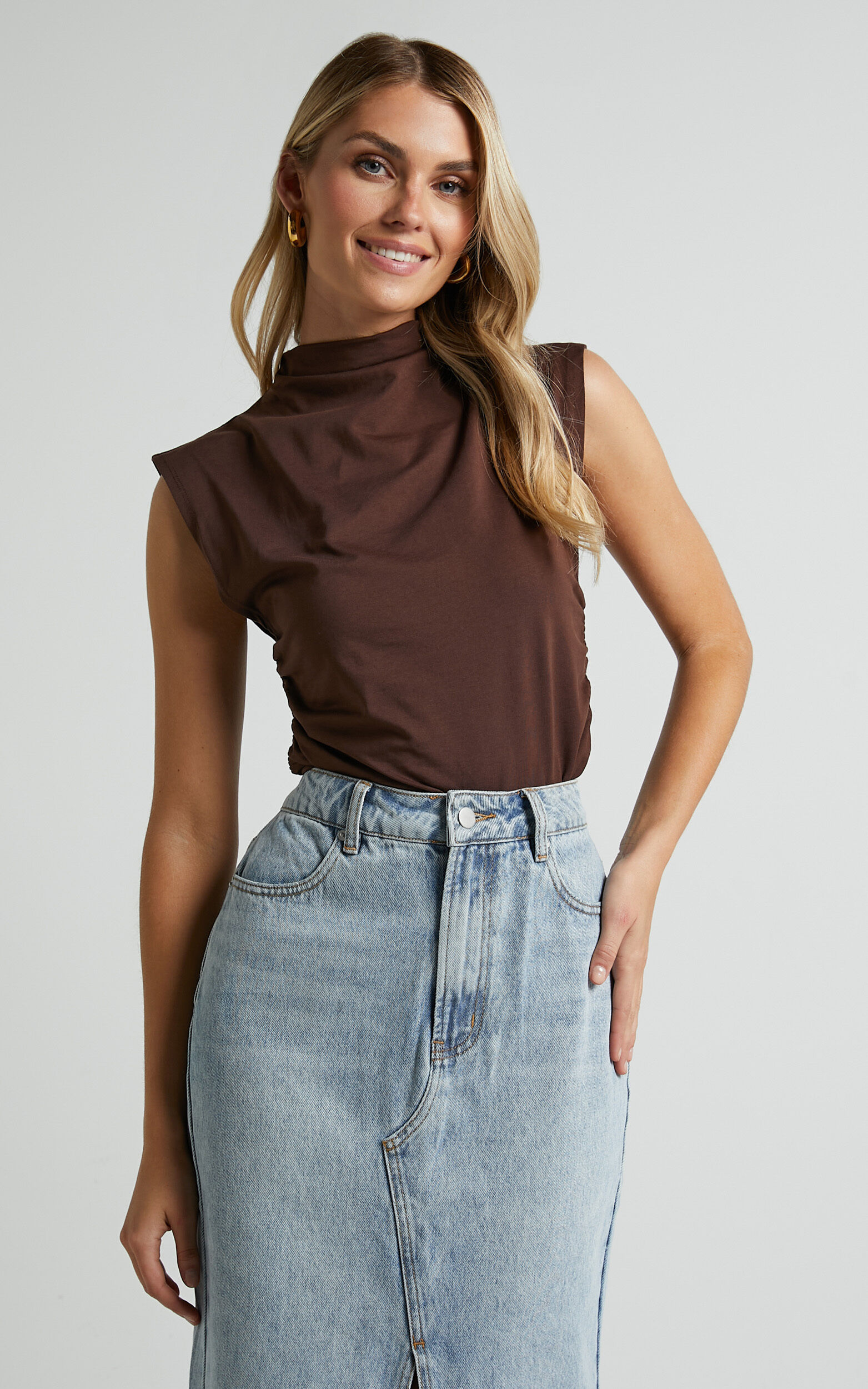 Grey high hotsell neck top
