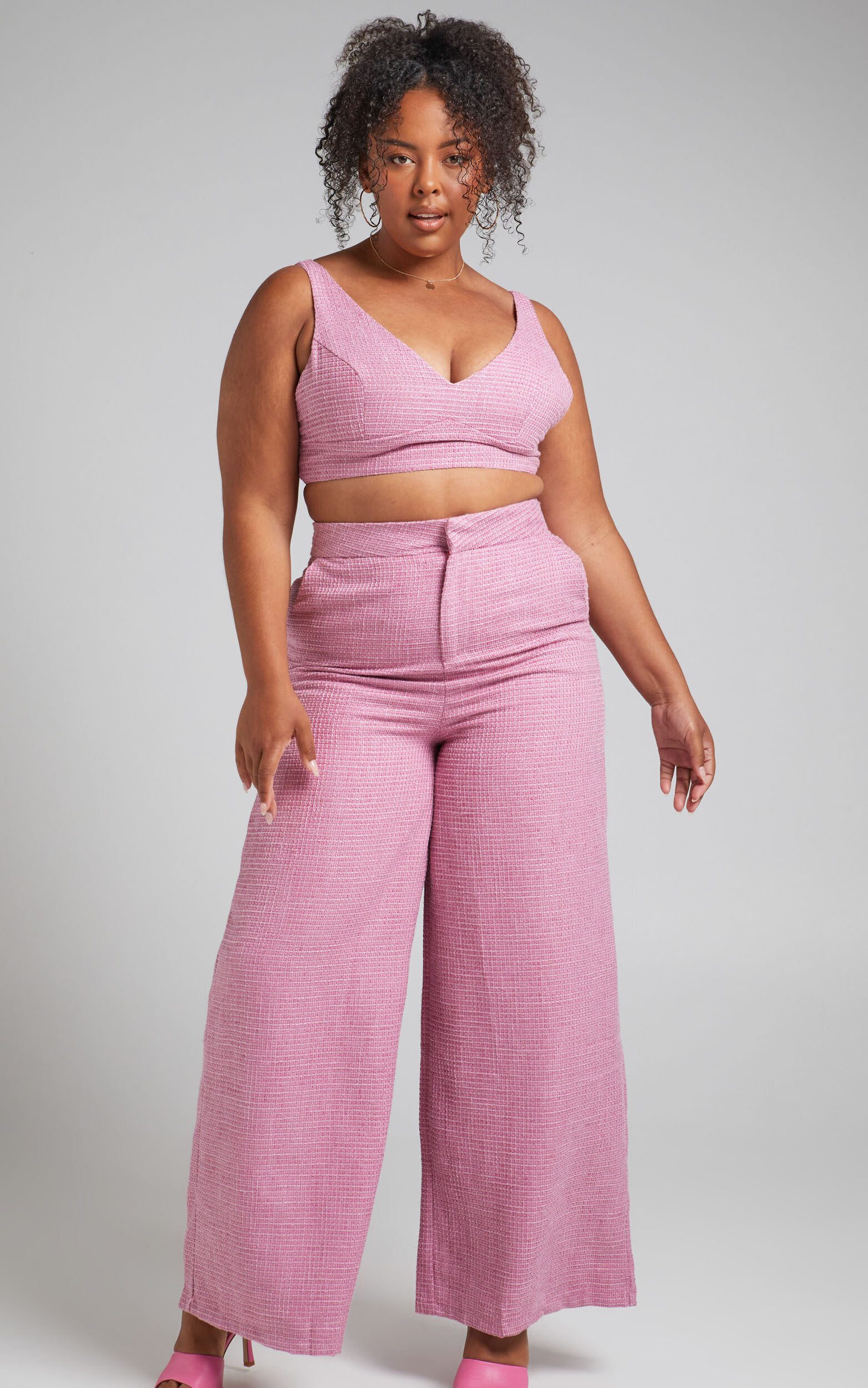 Matching crop top and pants set cheap