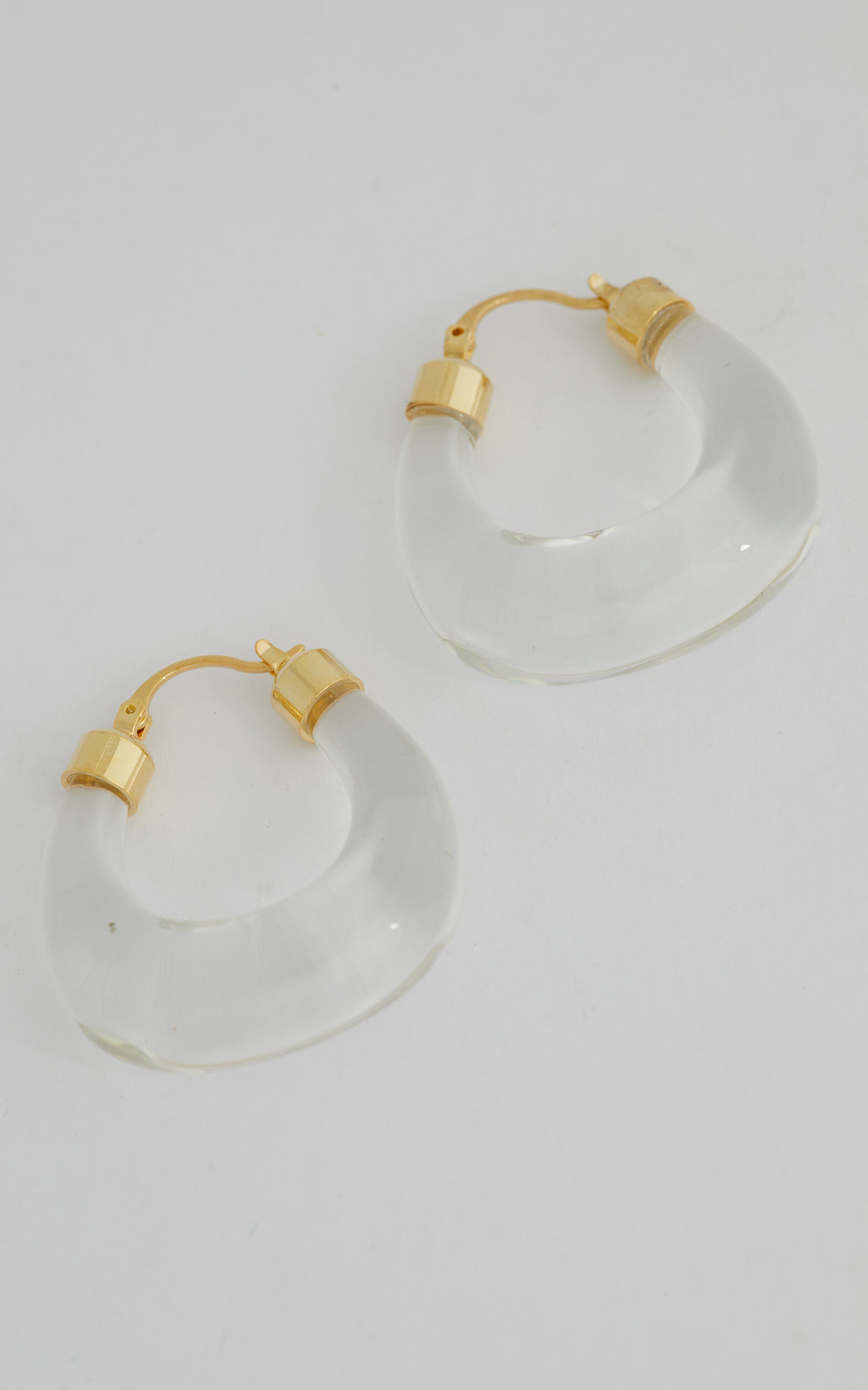 Clear resin hoop cheap earrings