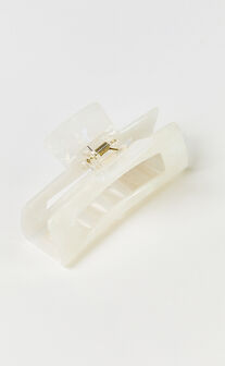 Wilda Hair Clip - Rectangle Claw Hair Clip in Cream