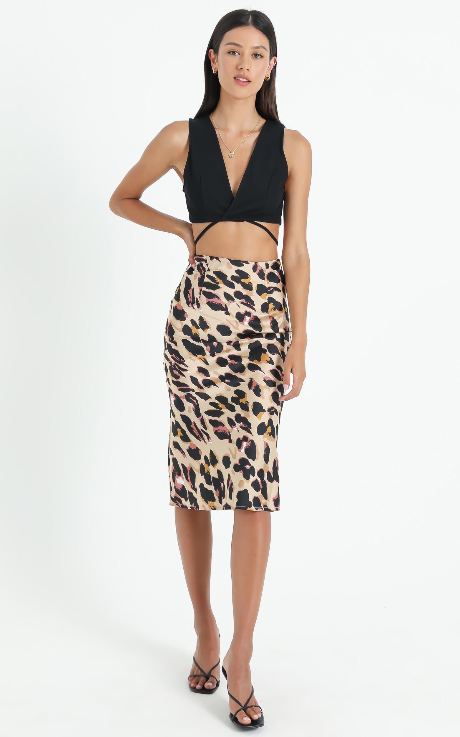 Animal print midi hot sale skirt 08