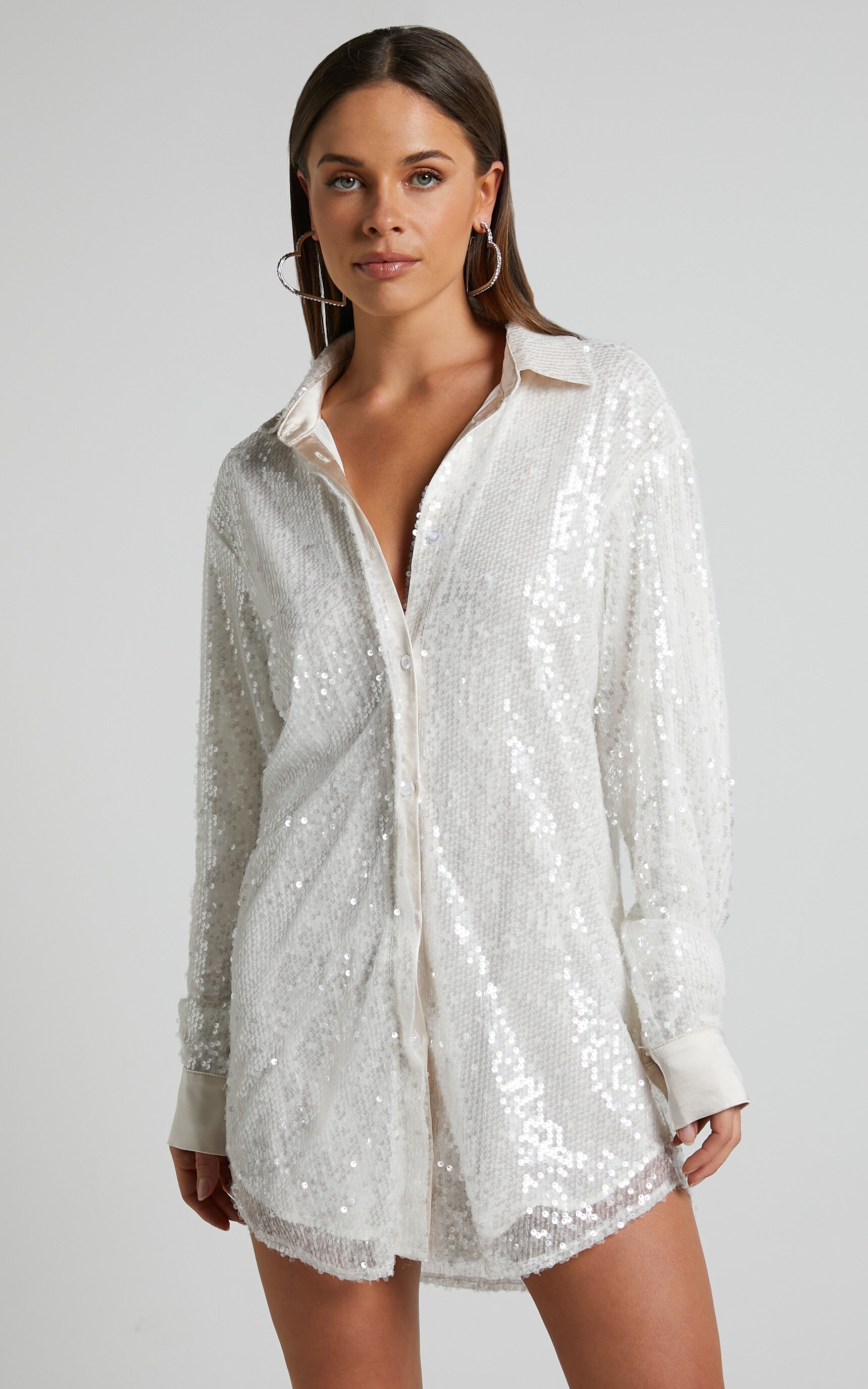 P&g sequins shirt dress outlet