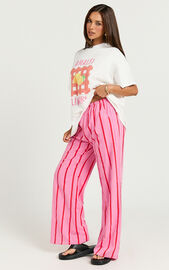 Gladiola Two Piece Set - Amalfi Limone Oversized Tee and Stripe Pant ...