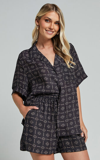 Brunita Shorts - High Waisted Tie Shorts in Sol De Cruz