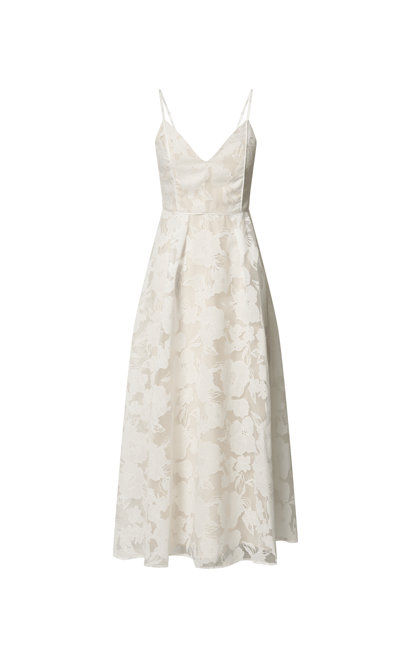 Philine Midi Dress - Plunge Fit and Flare Dress in White | Showpo USA