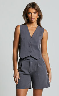 Lorcan Vest - Tailored Vest in Charcoal
