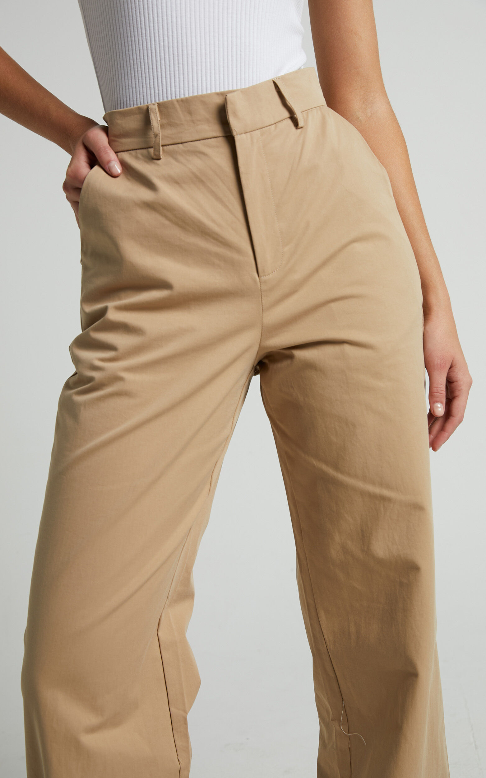Tan straight leg best sale pants