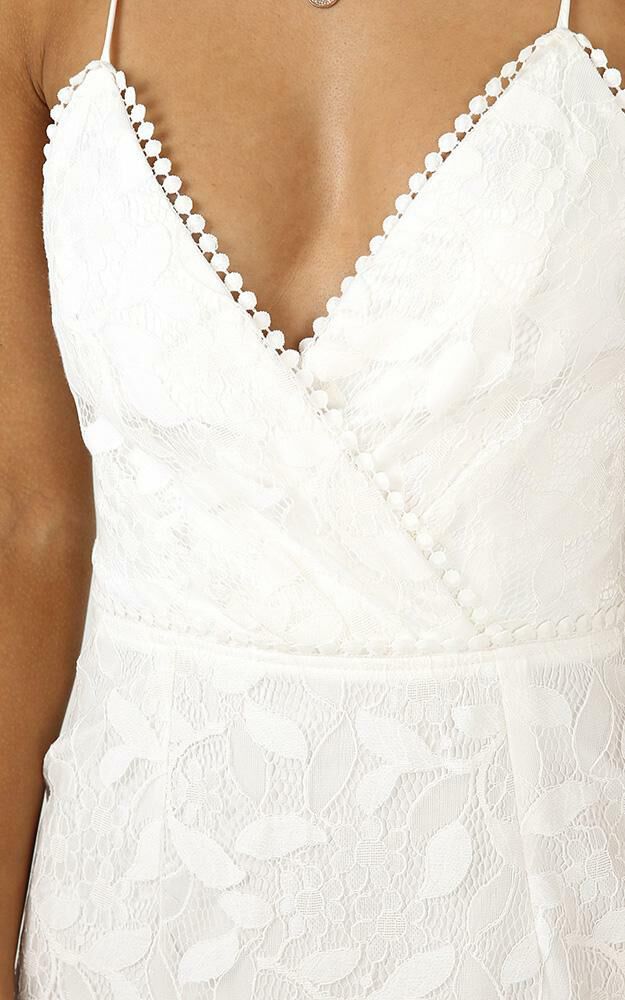 Find My Feet Dress in White Lace Showpo