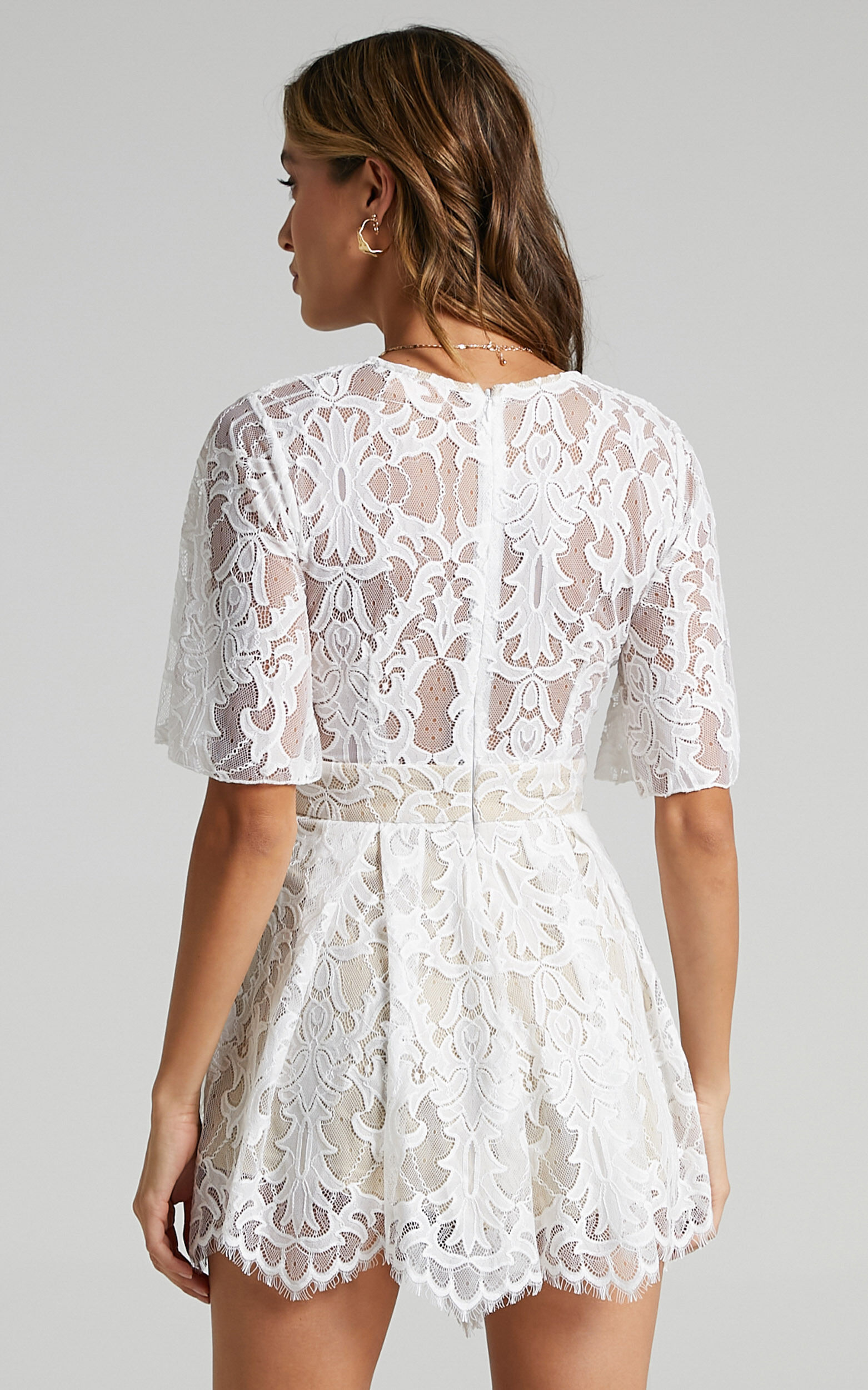 Break the Bar playsuit in white lace Showpo USA
