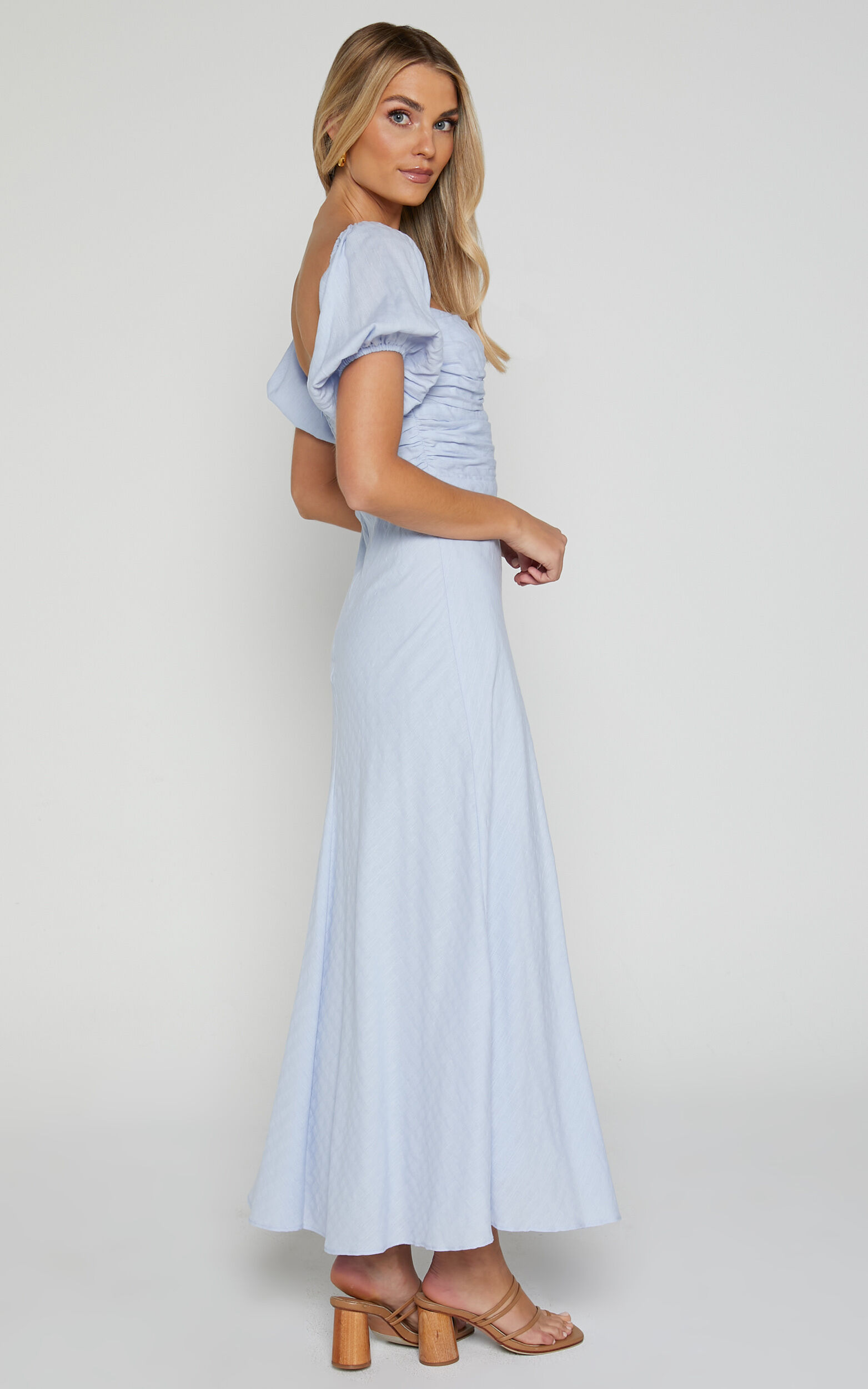 Midi a line dress with sleeves shop