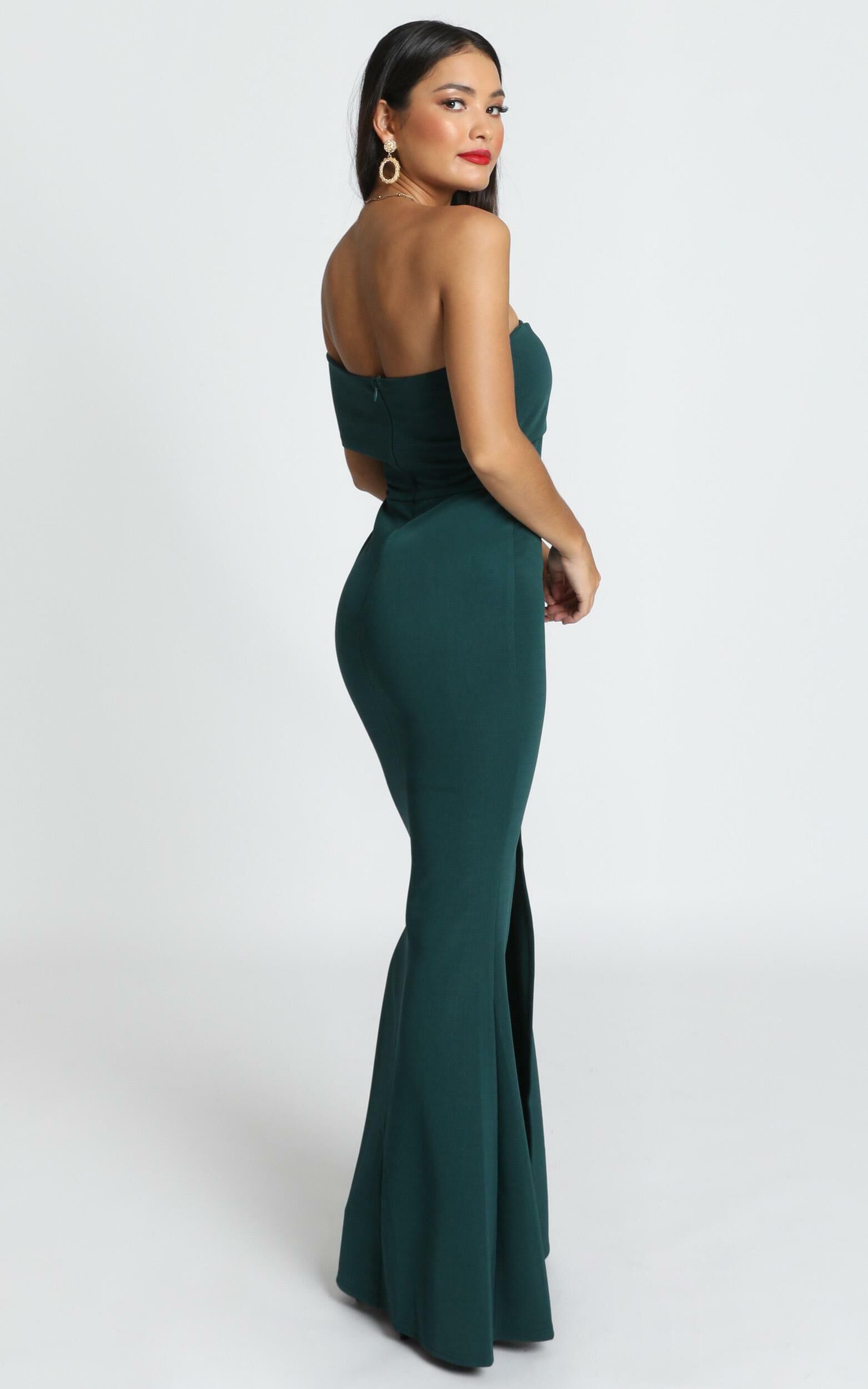 Glamour Girl Off The Shoulder Maxi Dress In Emerald Showpo USA